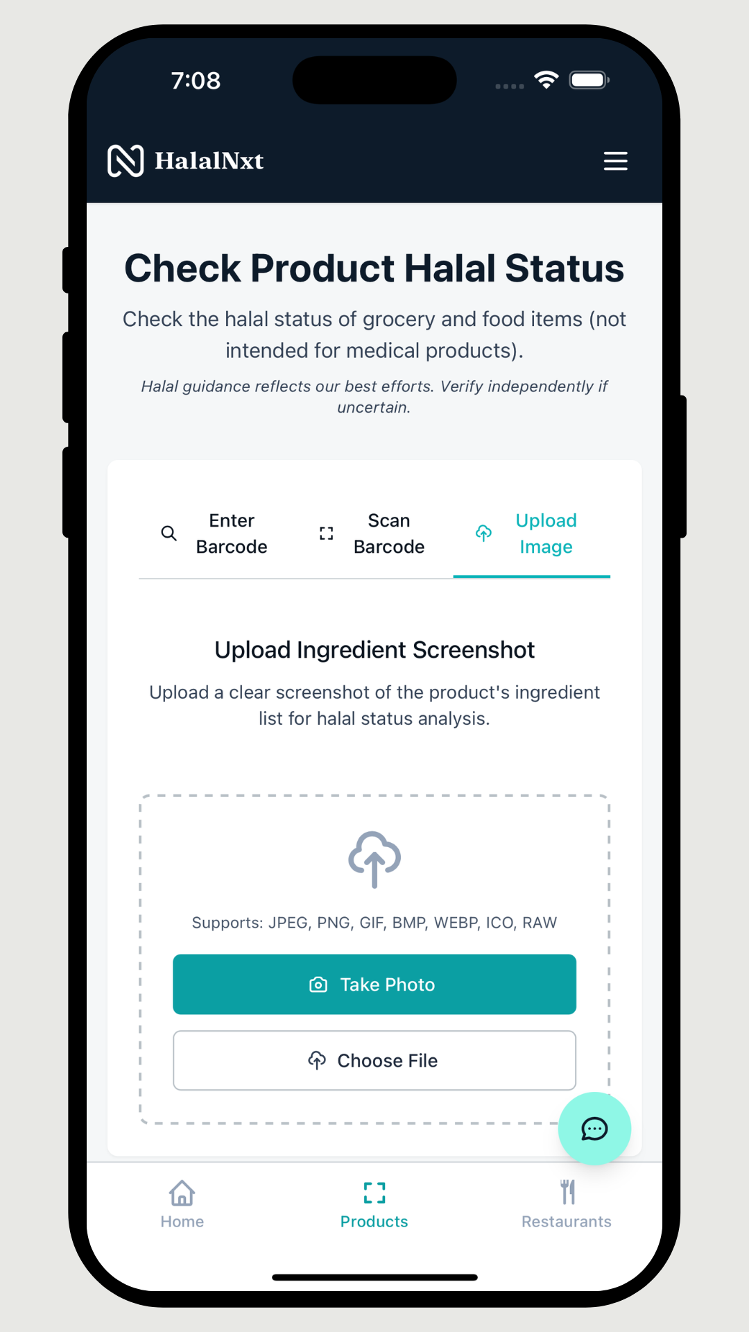 Scan or upload label
